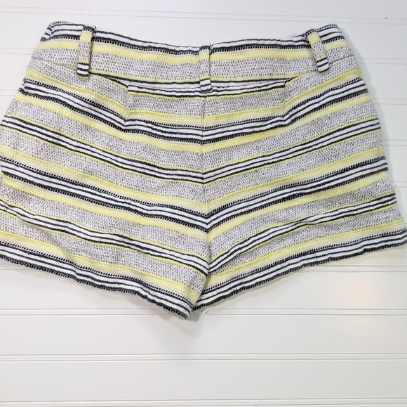 LOFT Yellow Striped Textured Linen Blend Riviera Short - Picture 2 of 5
